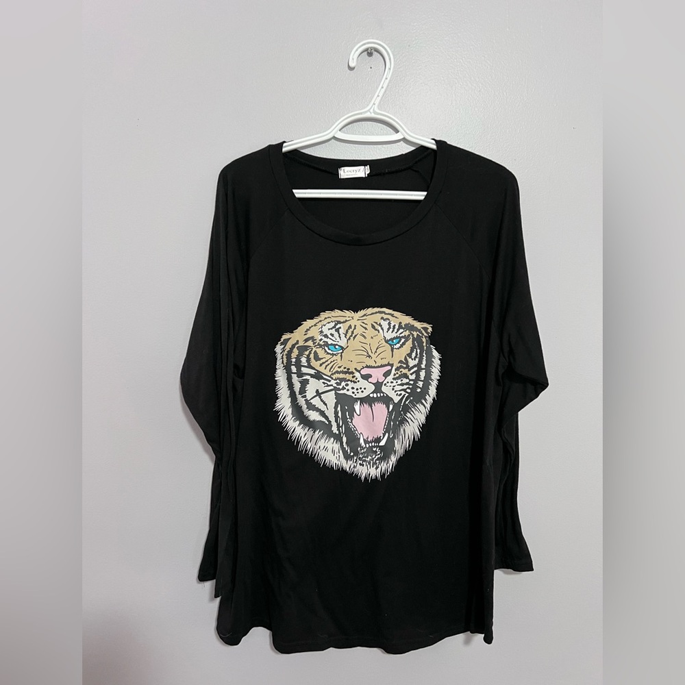 Locryz Tiger Head Long Sleeve Top Size 2XL